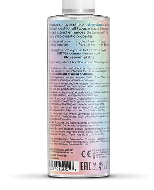 Wicked Sensual Care Lubricants Wicked Simply Aqua Special Edition Lubricant 4 oz