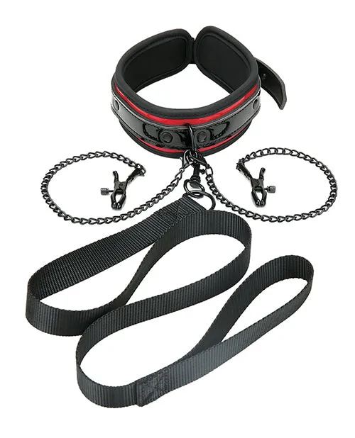 Xgen Anal Whipsmart Heartbreaker Collar Leash Set BlackRed