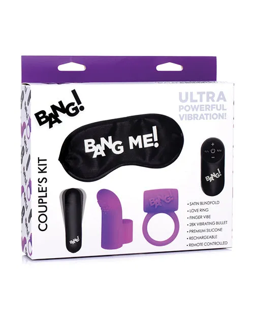 Xr LLC Vibrators Bang Couples Kit Bullet Blindfold Cock Ring Finger Vibe Purple Xr LLC Vibrators Bang Couples Kit Bullet Blindfold Cock Ring Finger Vibe Purple