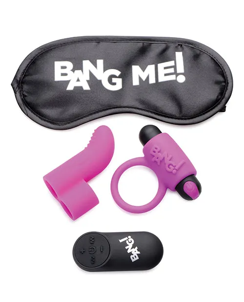 Xr LLC Vibrators Bang Couples Kit Bullet Blindfold Cock Ring Finger Vibe Purple