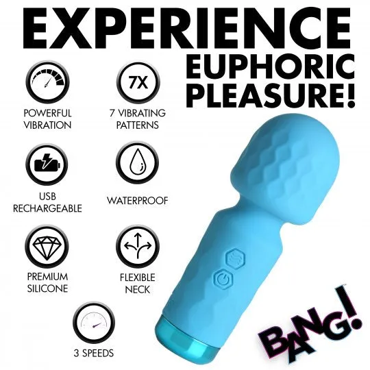 Xr LLC Vibrators Bang Mini Silicone Wand Vibrator Blue