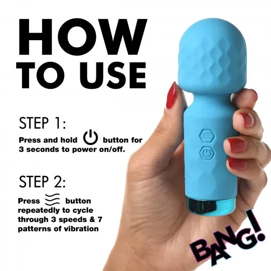 Xr LLC Vibrators Bang Mini Silicone Wand Vibrator Blue